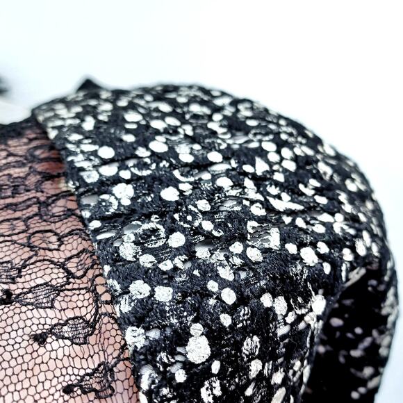 KAY UNGER Lace Illusion Black Cocktail Dress 4 – Elegant Formal Sheath Evening - Picture 8 of 11